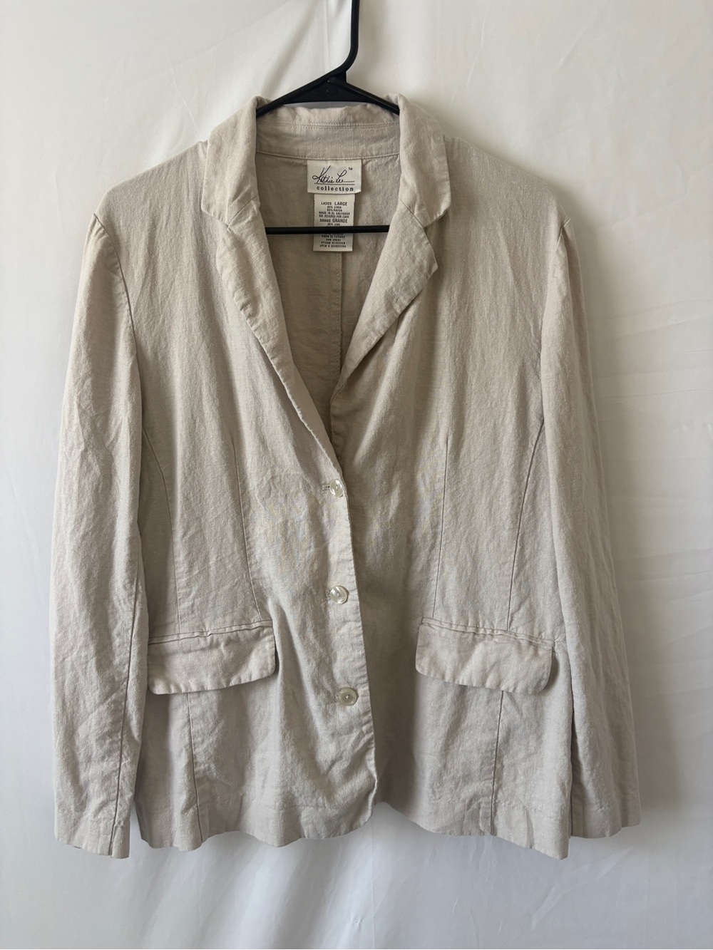 Cream Lightweight Linen Blend Blazer